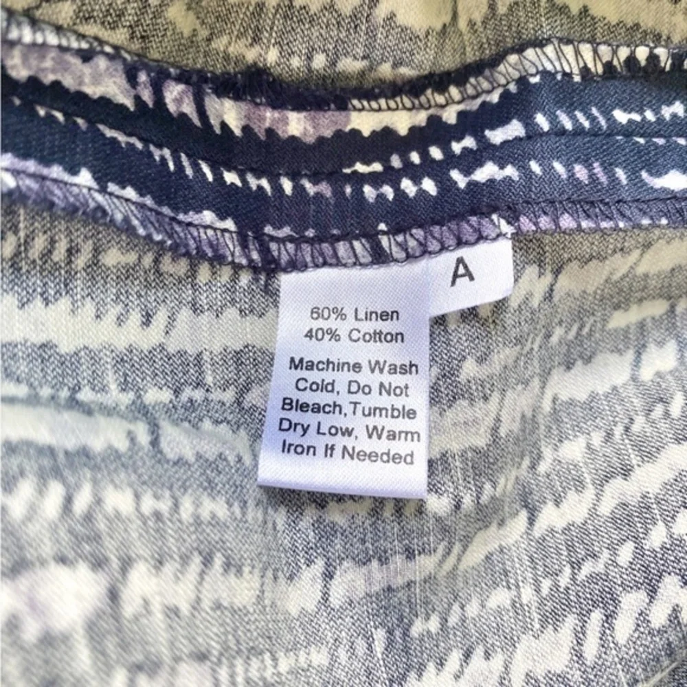 Loft Linen Blend Lightweight Lavender, Navy and White Mini Skirt - Picture 5 of 9